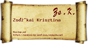 Zsákai Krisztina névjegykártya