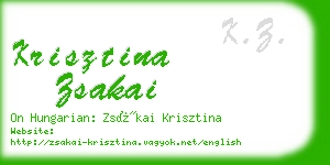 krisztina zsakai business card